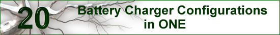 20 battery charger configurations in one